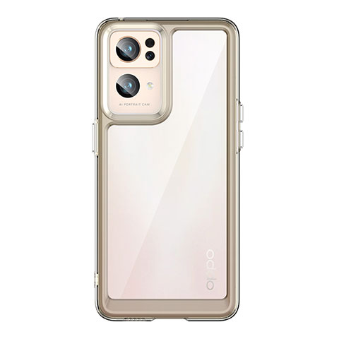 Silikon Schutzhülle Rahmen Tasche Hülle Durchsichtig Transparent J01S für Oppo Reno7 Pro 5G Grau