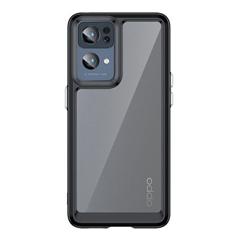 Silikon Schutzhülle Rahmen Tasche Hülle Durchsichtig Transparent J01S für Oppo Reno7 Pro 5G Schwarz