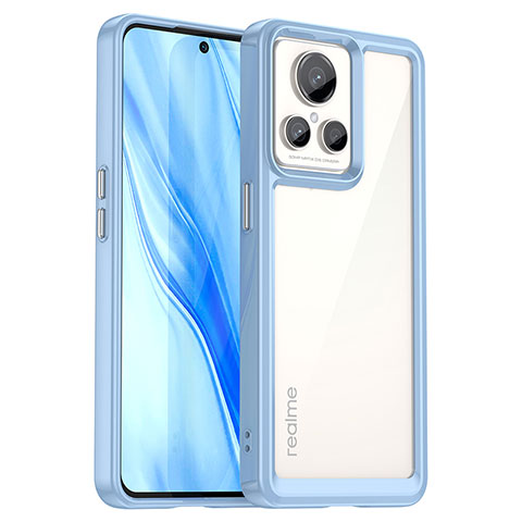 Silikon Schutzhülle Rahmen Tasche Hülle Durchsichtig Transparent J01S für Realme GT2 Master Explorer Blau