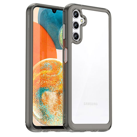 Silikon Schutzhülle Rahmen Tasche Hülle Durchsichtig Transparent J01S für Samsung Galaxy A14 5G Grau