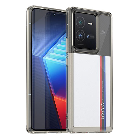 Silikon Schutzhülle Rahmen Tasche Hülle Durchsichtig Transparent J01S für Vivo iQOO 10 Pro 5G Grau