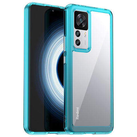 Silikon Schutzhülle Rahmen Tasche Hülle Durchsichtig Transparent J01S für Xiaomi Mi 12T 5G Cyan