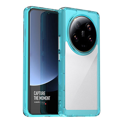 Silikon Schutzhülle Rahmen Tasche Hülle Durchsichtig Transparent J01S für Xiaomi Mi 13 Ultra 5G Cyan