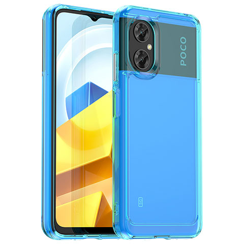 Silikon Schutzhülle Rahmen Tasche Hülle Durchsichtig Transparent J01S für Xiaomi Poco M4 5G Blau