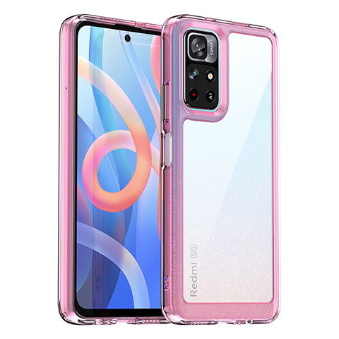 Silikon Schutzhülle Rahmen Tasche Hülle Durchsichtig Transparent J01S für Xiaomi Poco M4 Pro 5G Pink