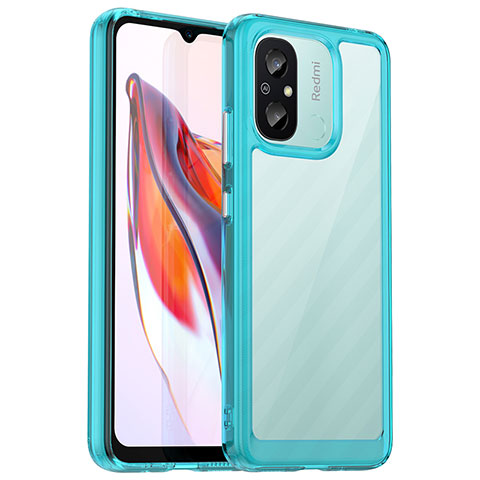 Silikon Schutzhülle Rahmen Tasche Hülle Durchsichtig Transparent J01S für Xiaomi Redmi 12C 4G Cyan