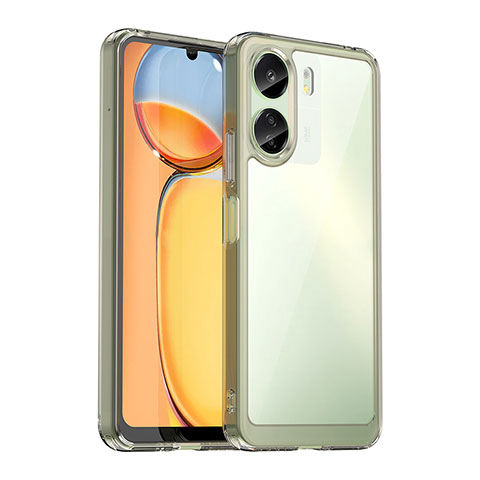 Silikon Schutzhülle Rahmen Tasche Hülle Durchsichtig Transparent J01S für Xiaomi Redmi 13C Grau