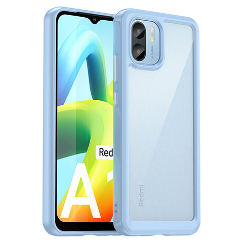 Silikon Schutzhülle Rahmen Tasche Hülle Durchsichtig Transparent J01S für Xiaomi Redmi A2 Blau