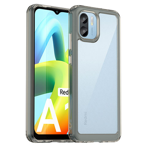 Silikon Schutzhülle Rahmen Tasche Hülle Durchsichtig Transparent J01S für Xiaomi Redmi A2 Dunkelgrau