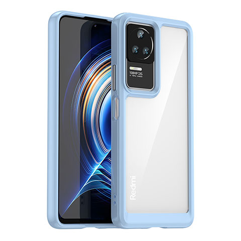 Silikon Schutzhülle Rahmen Tasche Hülle Durchsichtig Transparent J01S für Xiaomi Redmi K50 Pro 5G Hellblau