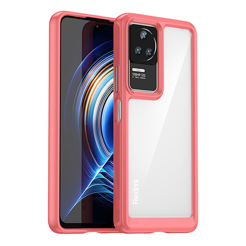 Silikon Schutzhülle Rahmen Tasche Hülle Durchsichtig Transparent J01S für Xiaomi Redmi K50 Pro 5G Rot