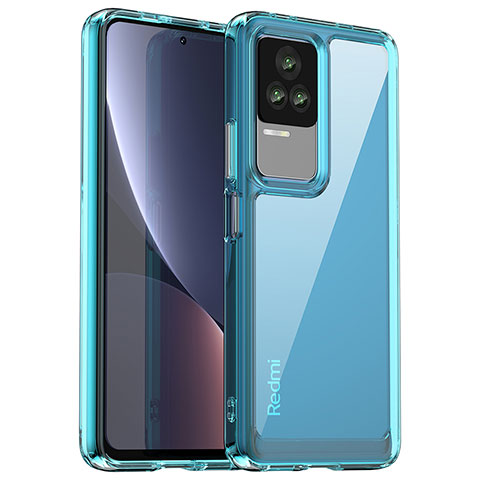 Silikon Schutzhülle Rahmen Tasche Hülle Durchsichtig Transparent J01S für Xiaomi Redmi K60E 5G Blau