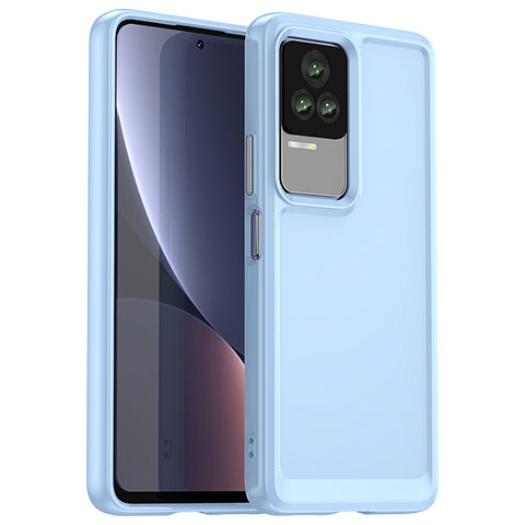 Silikon Schutzhülle Rahmen Tasche Hülle Durchsichtig Transparent J01S für Xiaomi Redmi K60E 5G Hellblau