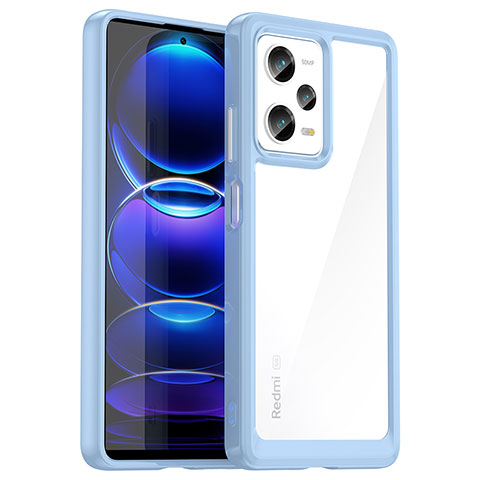 Silikon Schutzhülle Rahmen Tasche Hülle Durchsichtig Transparent J01S für Xiaomi Redmi Note 12 Pro 5G Blau