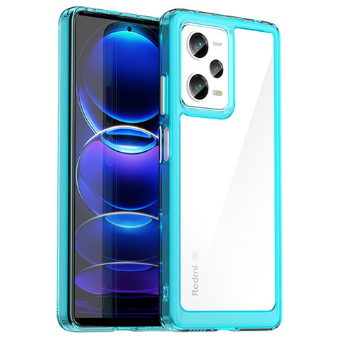 Silikon Schutzhülle Rahmen Tasche Hülle Durchsichtig Transparent J01S für Xiaomi Redmi Note 12 Pro 5G Blau