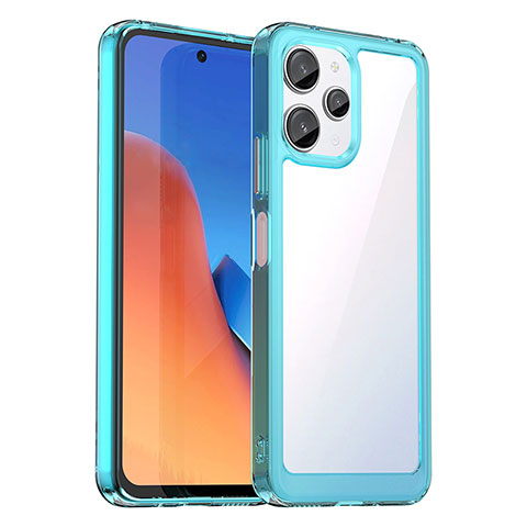 Silikon Schutzhülle Rahmen Tasche Hülle Durchsichtig Transparent J01S für Xiaomi Redmi Note 12R 5G Cyan