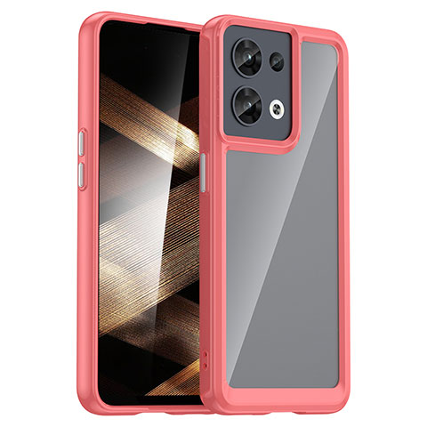 Silikon Schutzhülle Rahmen Tasche Hülle Durchsichtig Transparent J01S für Xiaomi Redmi Note 13 Pro 5G Rot