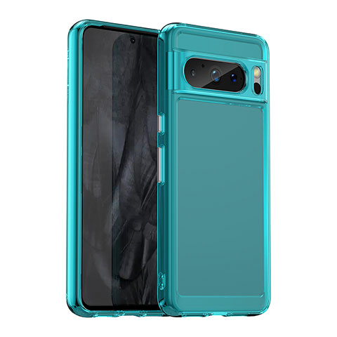 Silikon Schutzhülle Rahmen Tasche Hülle Durchsichtig Transparent J02S für Google Pixel 8 Pro 5G Blau