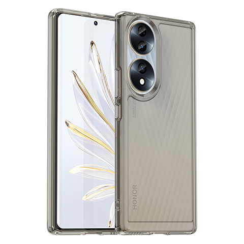 Silikon Schutzhülle Rahmen Tasche Hülle Durchsichtig Transparent J02S für Huawei Honor 70 5G Grau