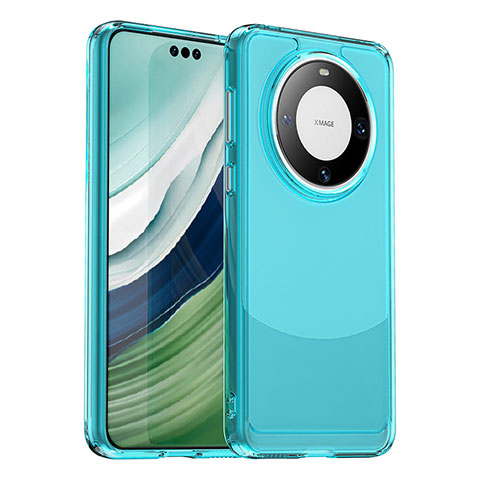 Silikon Schutzhülle Rahmen Tasche Hülle Durchsichtig Transparent J02S für Huawei Mate 60 Pro Blau