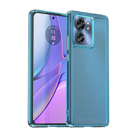 Silikon Schutzhülle Rahmen Tasche Hülle Durchsichtig Transparent J02S für Motorola Moto Edge 40 5G Blau