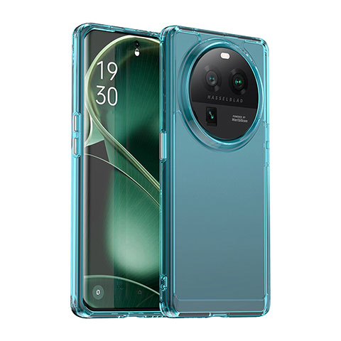 Silikon Schutzhülle Rahmen Tasche Hülle Durchsichtig Transparent J02S für Oppo Find X6 5G Blau