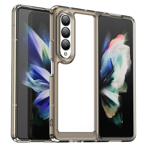 Silikon Schutzhülle Rahmen Tasche Hülle Durchsichtig Transparent J02S für Samsung Galaxy Z Fold3 5G Grau