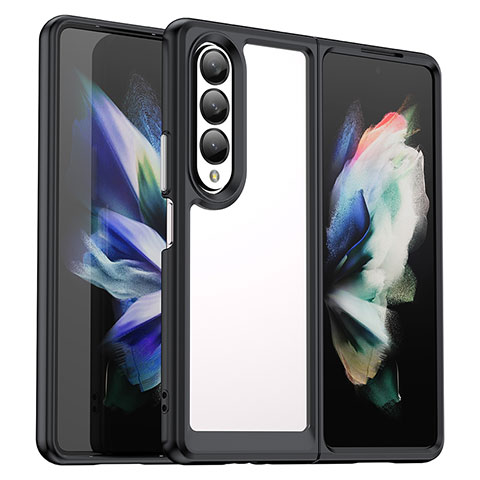 Silikon Schutzhülle Rahmen Tasche Hülle Durchsichtig Transparent J02S für Samsung Galaxy Z Fold4 5G Schwarz