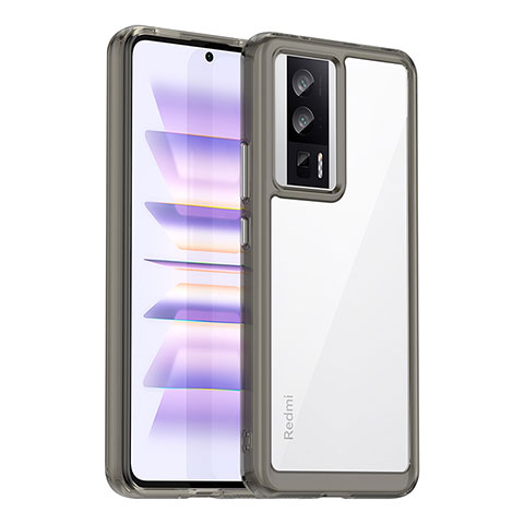 Silikon Schutzhülle Rahmen Tasche Hülle Durchsichtig Transparent J02S für Xiaomi Poco F5 Pro 5G Dunkelgrau