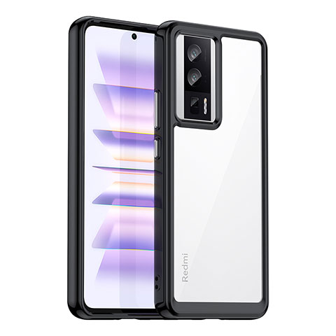 Silikon Schutzhülle Rahmen Tasche Hülle Durchsichtig Transparent J02S für Xiaomi Poco F5 Pro 5G Schwarz