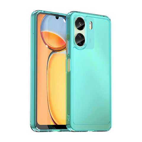 Silikon Schutzhülle Rahmen Tasche Hülle Durchsichtig Transparent J02S für Xiaomi Redmi 13C Blau