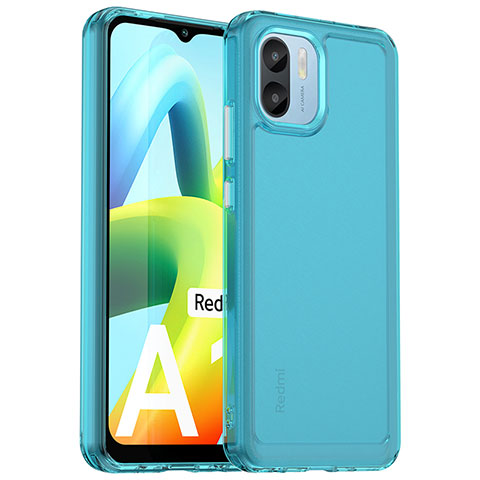 Silikon Schutzhülle Rahmen Tasche Hülle Durchsichtig Transparent J02S für Xiaomi Redmi A1 Blau