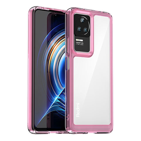 Silikon Schutzhülle Rahmen Tasche Hülle Durchsichtig Transparent J02S für Xiaomi Redmi K50 5G Rosa