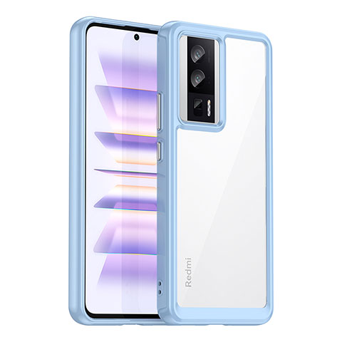 Silikon Schutzhülle Rahmen Tasche Hülle Durchsichtig Transparent J02S für Xiaomi Redmi K60 5G Blau