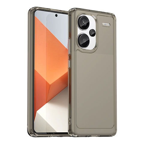 Silikon Schutzhülle Rahmen Tasche Hülle Durchsichtig Transparent J02S für Xiaomi Redmi Note 13 Pro+ Plus 5G Grau