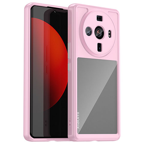 Silikon Schutzhülle Rahmen Tasche Hülle Durchsichtig Transparent M01 für Xiaomi Mi 12 Ultra 5G Rosa