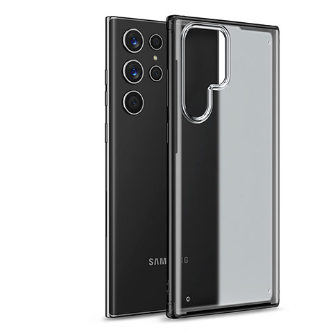 Silikon Schutzhülle Rahmen Tasche Hülle Durchsichtig Transparent M02 für Samsung Galaxy S21 Ultra 5G Schwarz