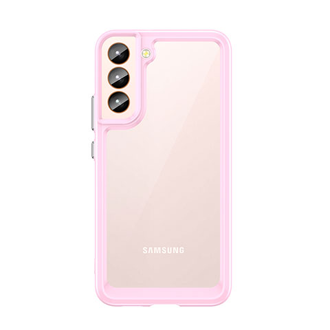 Silikon Schutzhülle Rahmen Tasche Hülle Durchsichtig Transparent M03 für Samsung Galaxy S21 FE 5G Rosa