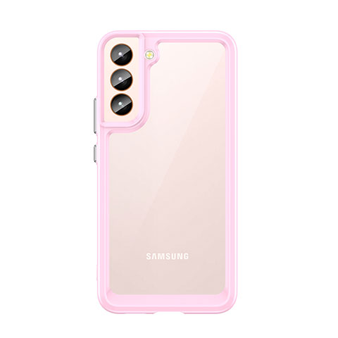 Silikon Schutzhülle Rahmen Tasche Hülle Durchsichtig Transparent M03 für Samsung Galaxy S22 Plus 5G Rosa