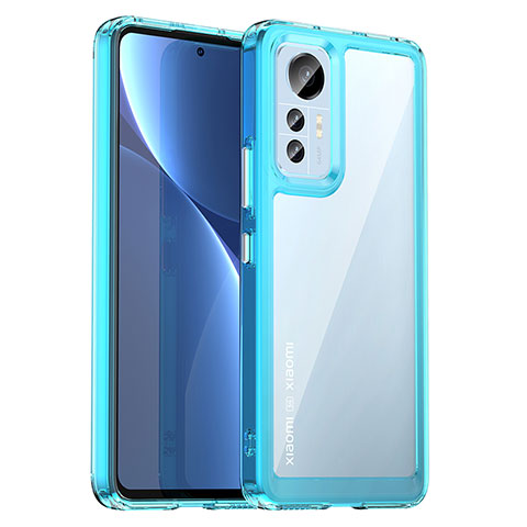 Silikon Schutzhülle Rahmen Tasche Hülle Durchsichtig Transparent M06 für Xiaomi Mi 12 Lite 5G Hellblau