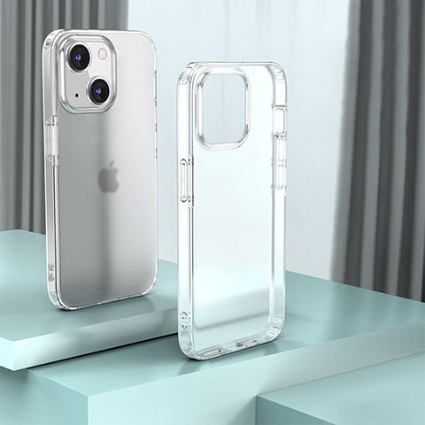 Silikon Schutzhülle Rahmen Tasche Hülle Durchsichtig Transparent QC1 für Apple iPhone 14 Plus Klar