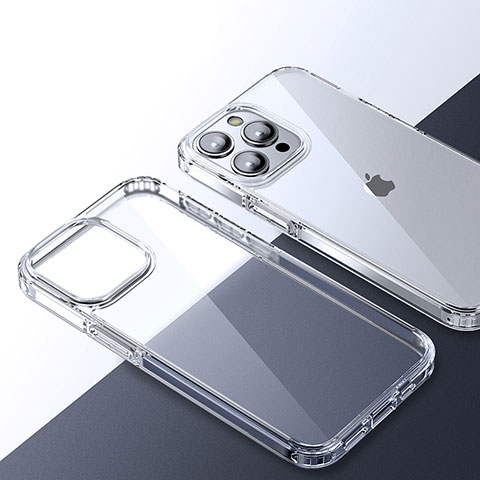 Silikon Schutzhülle Rahmen Tasche Hülle Durchsichtig Transparent QC2 für Apple iPhone 13 Pro Klar