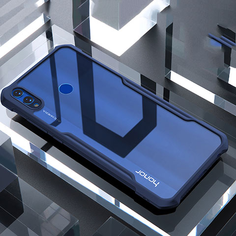 Silikon Schutzhülle Rahmen Tasche Hülle Durchsichtig Transparent Spiegel für Huawei Honor V10 Lite Blau