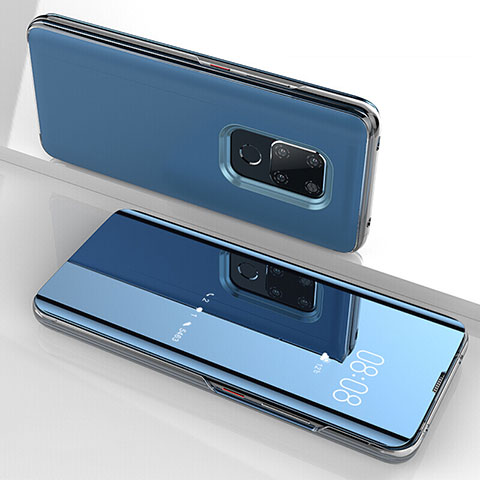 Silikon Schutzhülle Rahmen Tasche Hülle Durchsichtig Transparent Spiegel für Huawei Mate 20 Blau