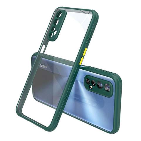 Silikon Schutzhülle Rahmen Tasche Hülle Durchsichtig Transparent Spiegel für Realme Narzo 20 Pro Nachtgrün