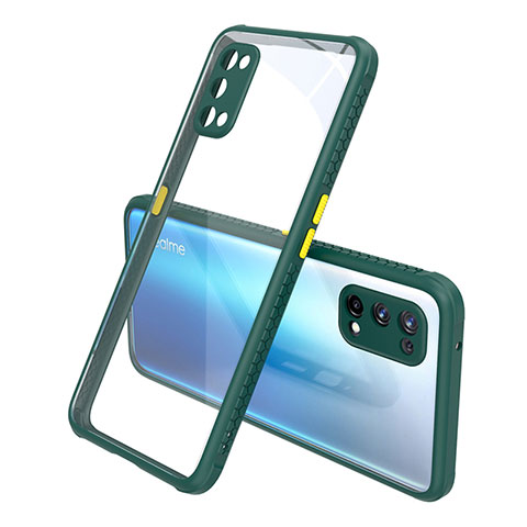 Silikon Schutzhülle Rahmen Tasche Hülle Durchsichtig Transparent Spiegel für Realme X7 5G Nachtgrün