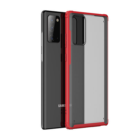 Silikon Schutzhülle Rahmen Tasche Hülle Durchsichtig Transparent Spiegel für Samsung Galaxy Note 20 Plus 5G Rot