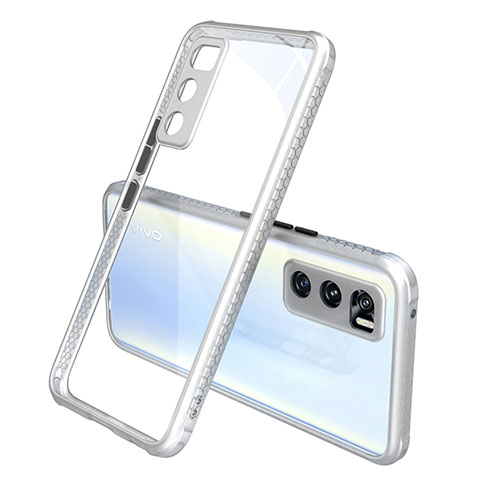 Silikon Schutzhülle Rahmen Tasche Hülle Durchsichtig Transparent Spiegel für Vivo V20 SE Weiß