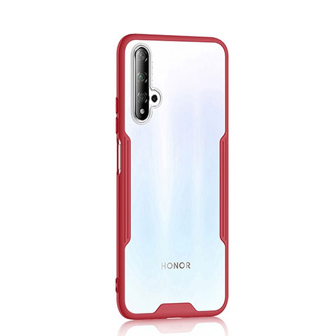 Silikon Schutzhülle Rahmen Tasche Hülle Durchsichtig Transparent Spiegel H01 für Huawei Honor 20 Rot