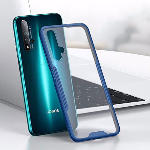 Silikon Schutzhülle Rahmen Tasche Hülle Durchsichtig Transparent Spiegel H01 für Huawei Nova 5T Blau